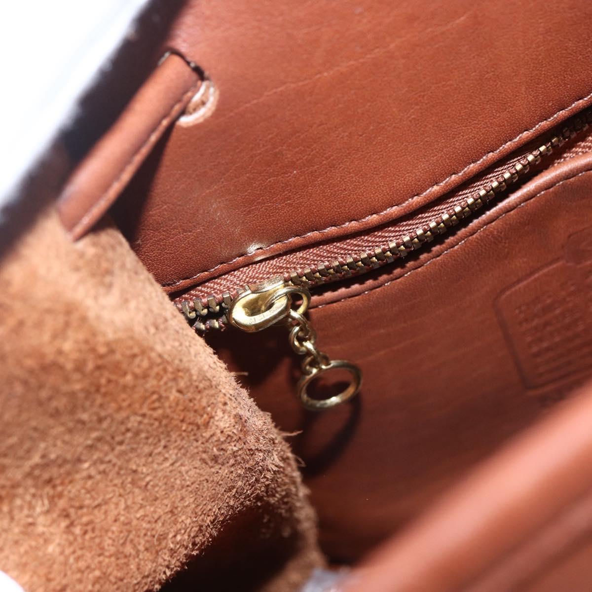 Coach Backpack Leather Brown Gold Auth am9891