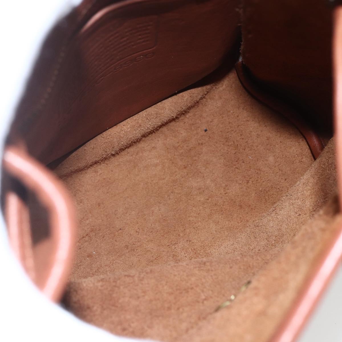 Coach Backpack Leather Brown Gold Auth am9891