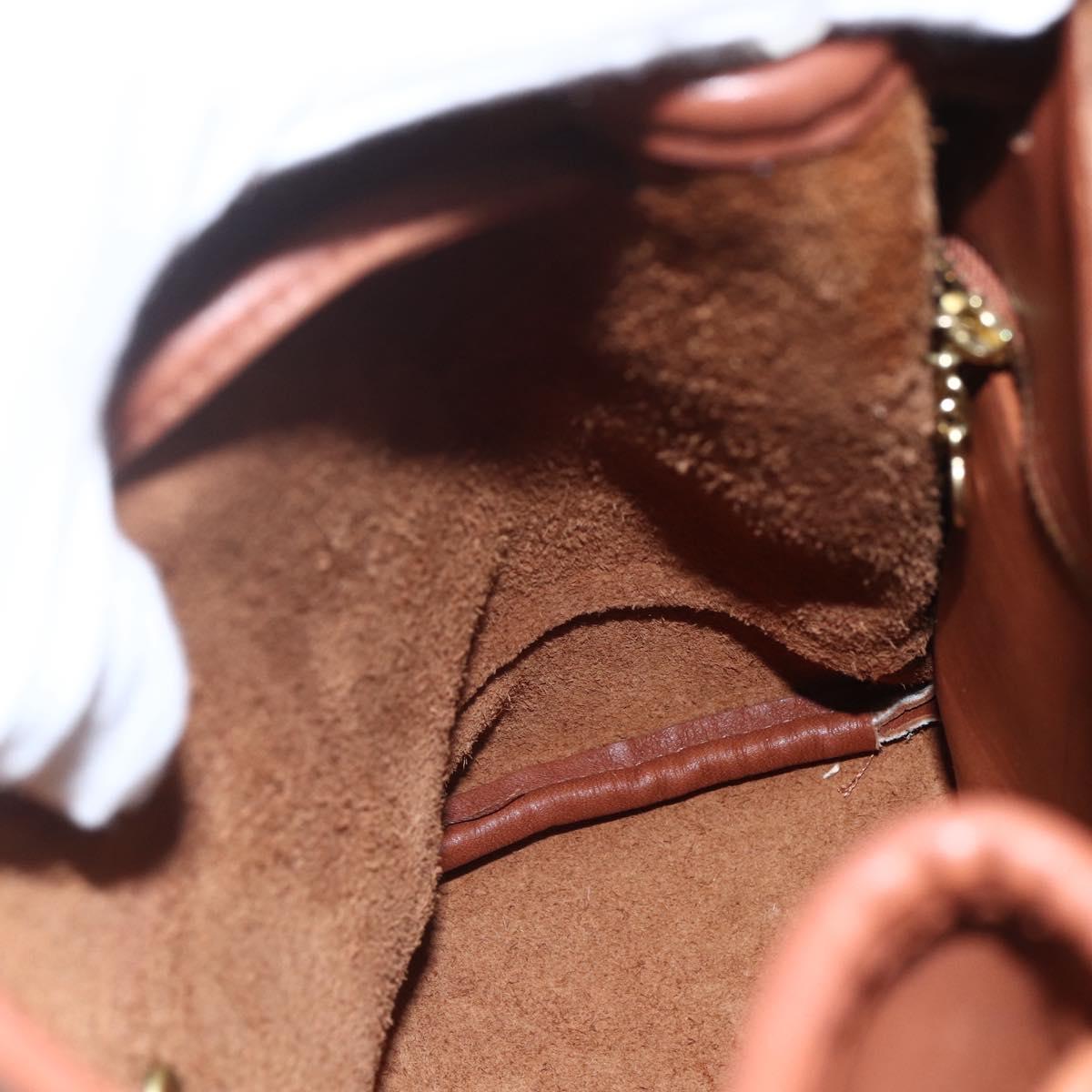 Coach Backpack Leather Brown Gold Auth am9891