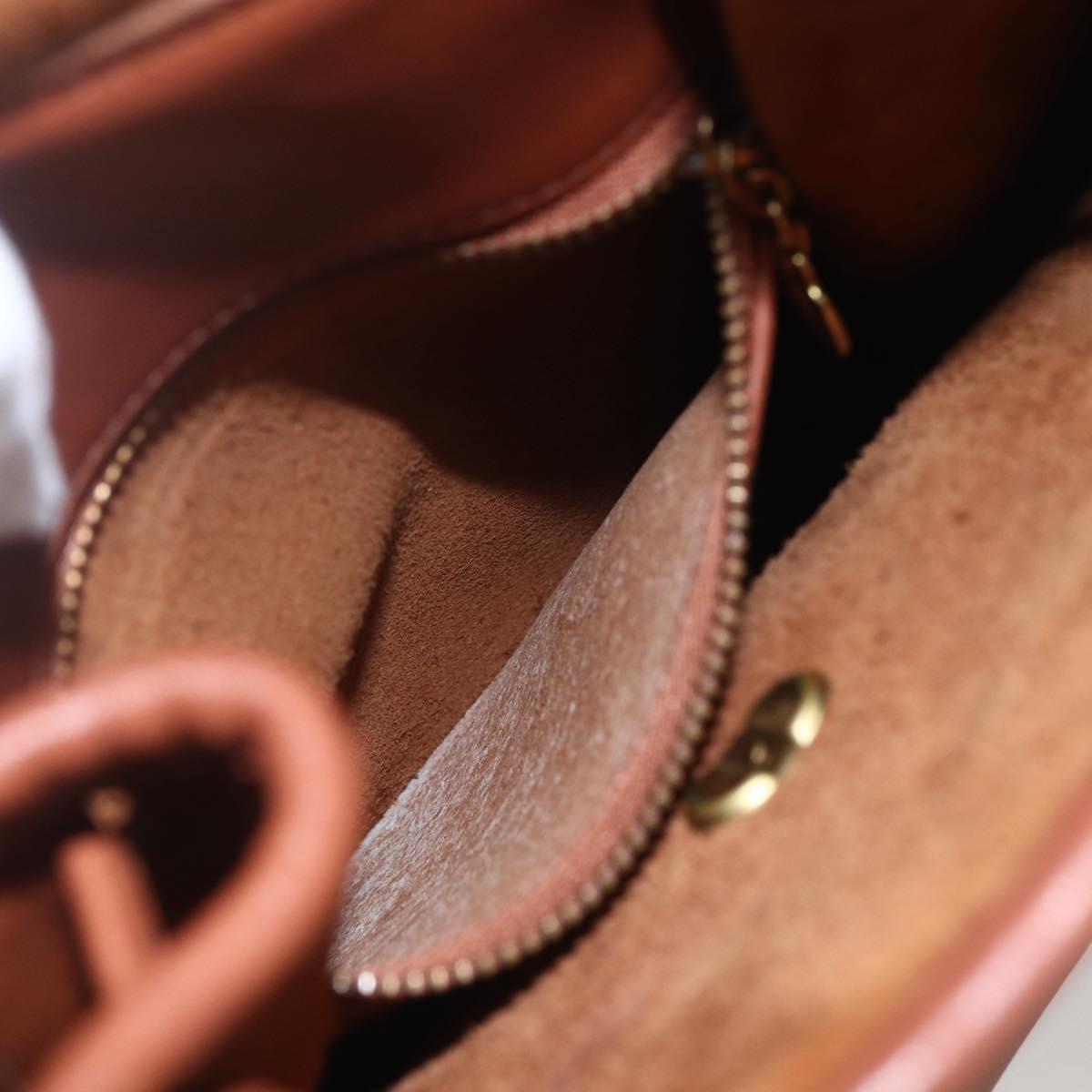 Coach Backpack Leather Brown Gold Auth am9891