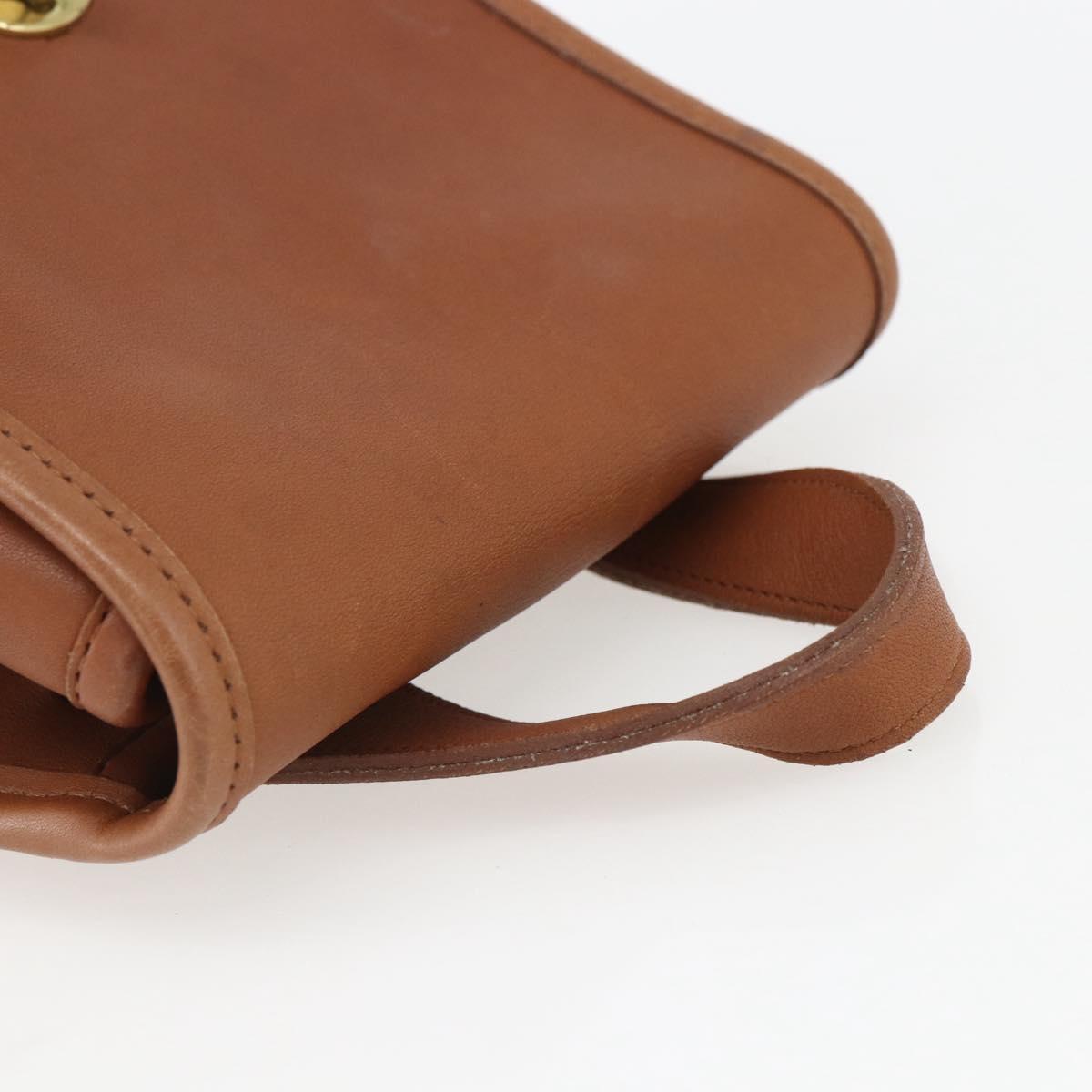 Coach Backpack Leather Brown Gold Auth am9891