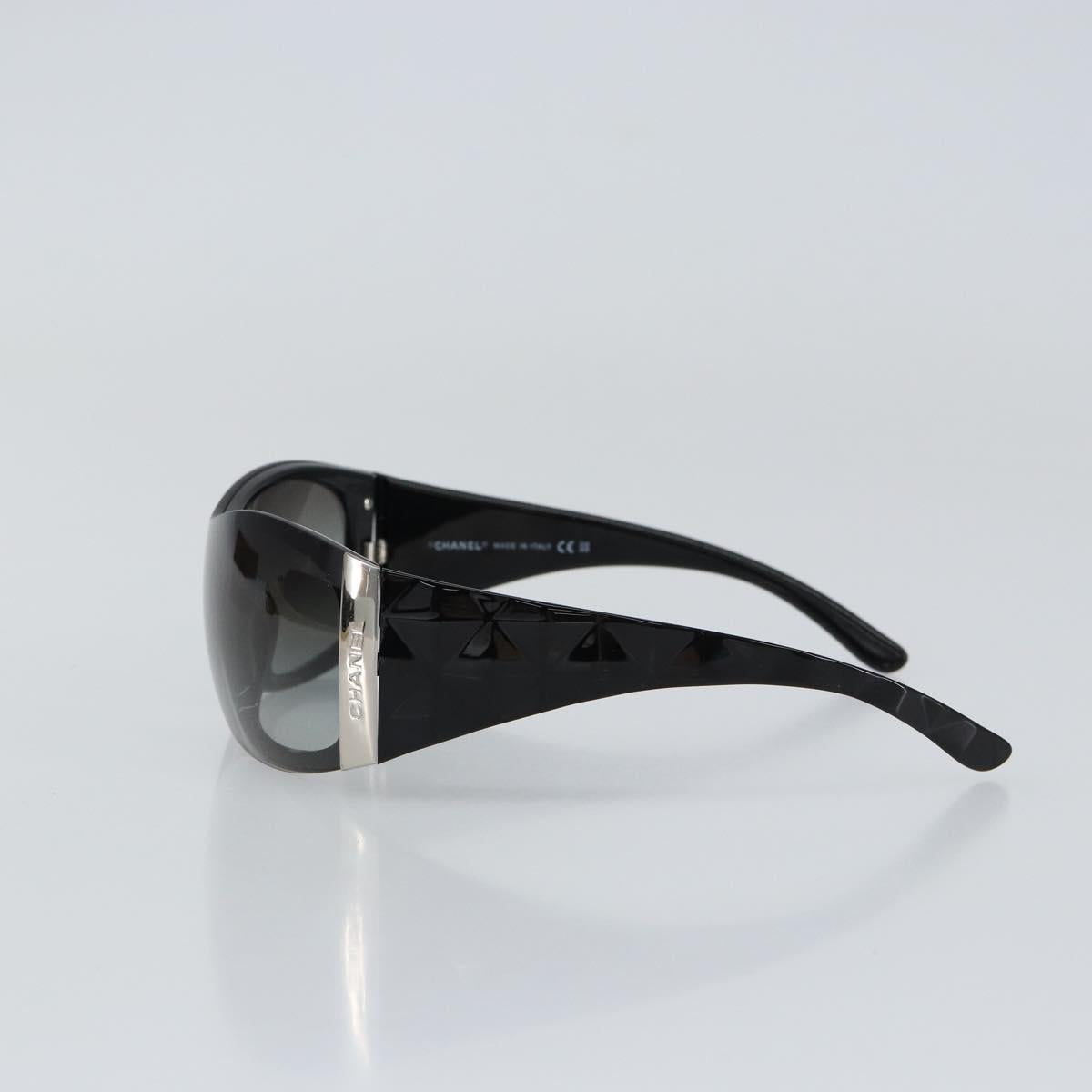 CHANEL Sunglasses plastic Black CC Auth am9892