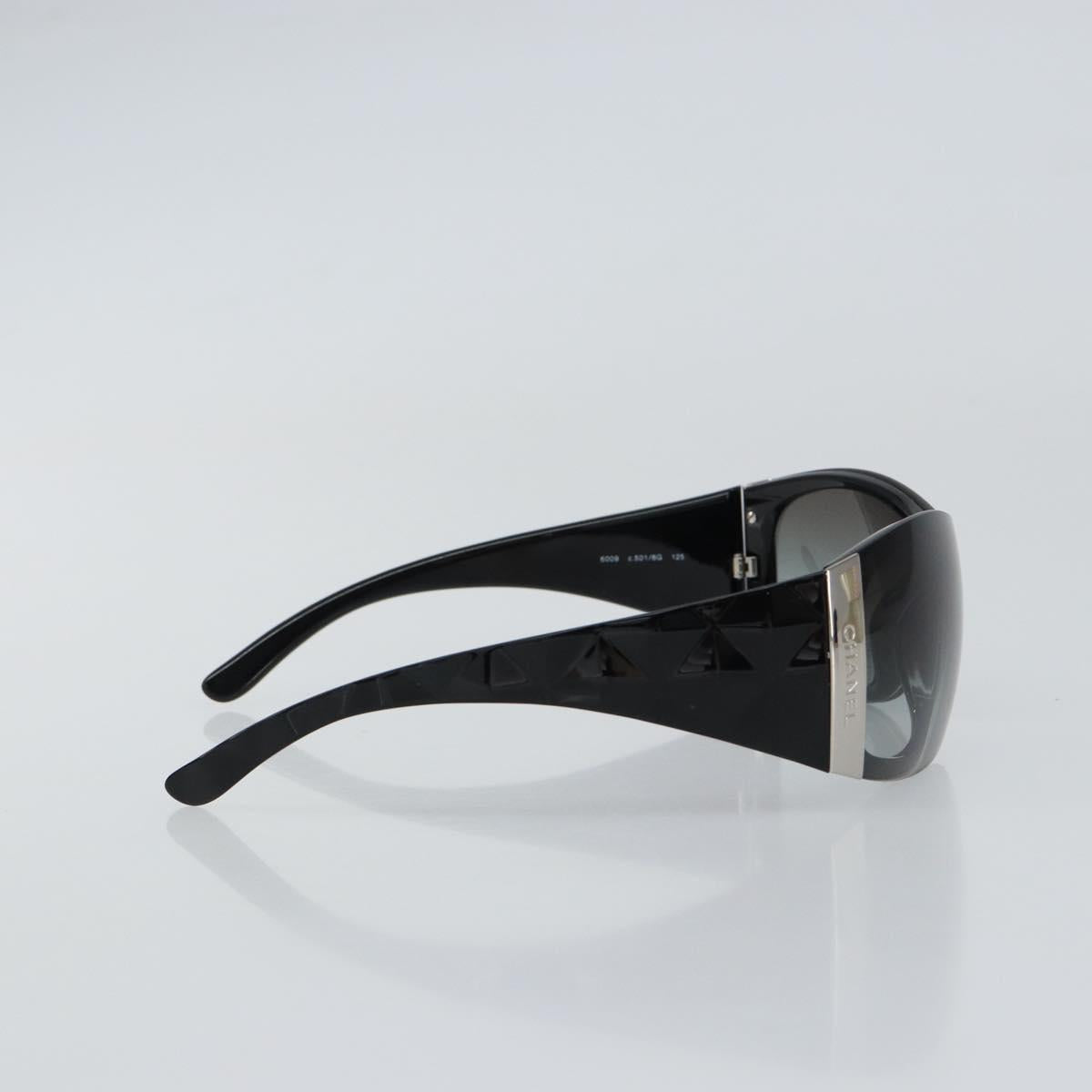 CHANEL Sunglasses plastic Black CC Auth am9892