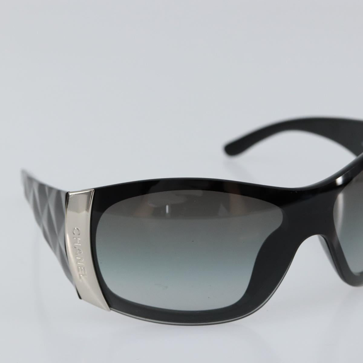 CHANEL Sunglasses plastic Black CC Auth am9892