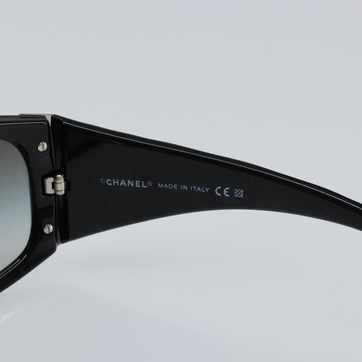 CHANEL Sunglasses plastic Black CC Auth am9892