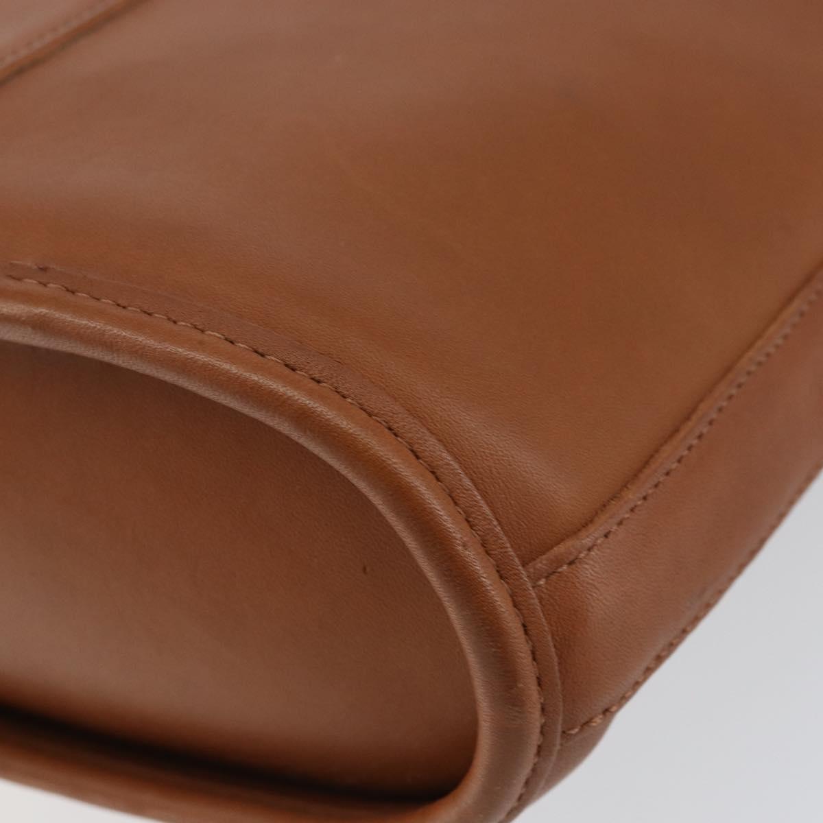 Coach Shoulder Bag Leather Brown Gold Auth am9893