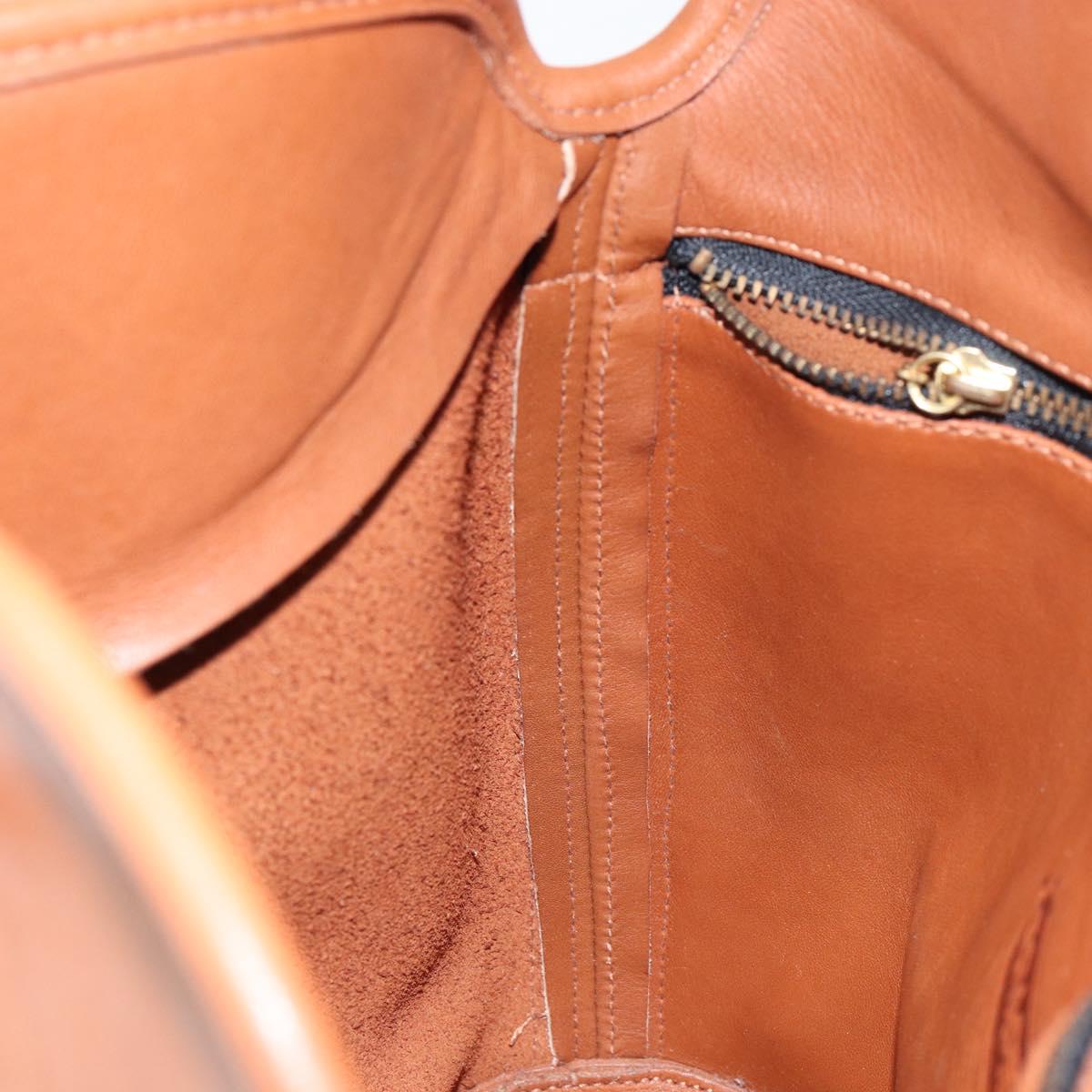 Coach Shoulder Bag Leather Brown Gold Auth am9893