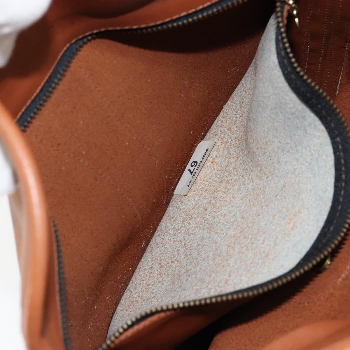 Coach Shoulder Bag Leather Brown Gold Auth am9893