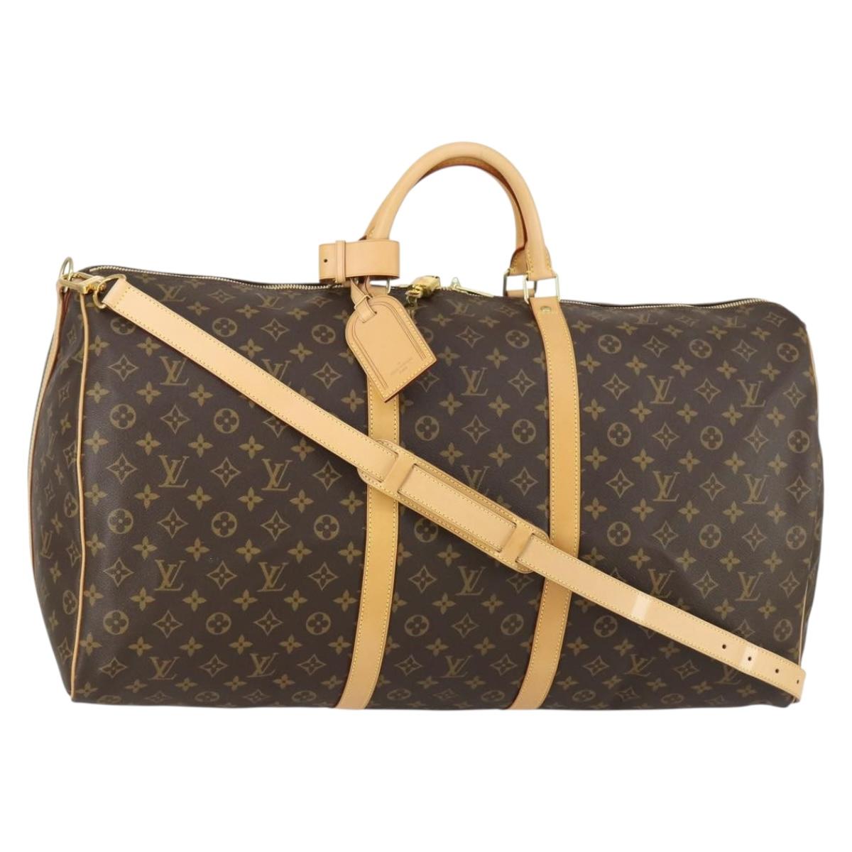LOUIS VUITTON Monogram Keepall Bandouliere 60 Boston Bag M41412 LV Auth am9895V