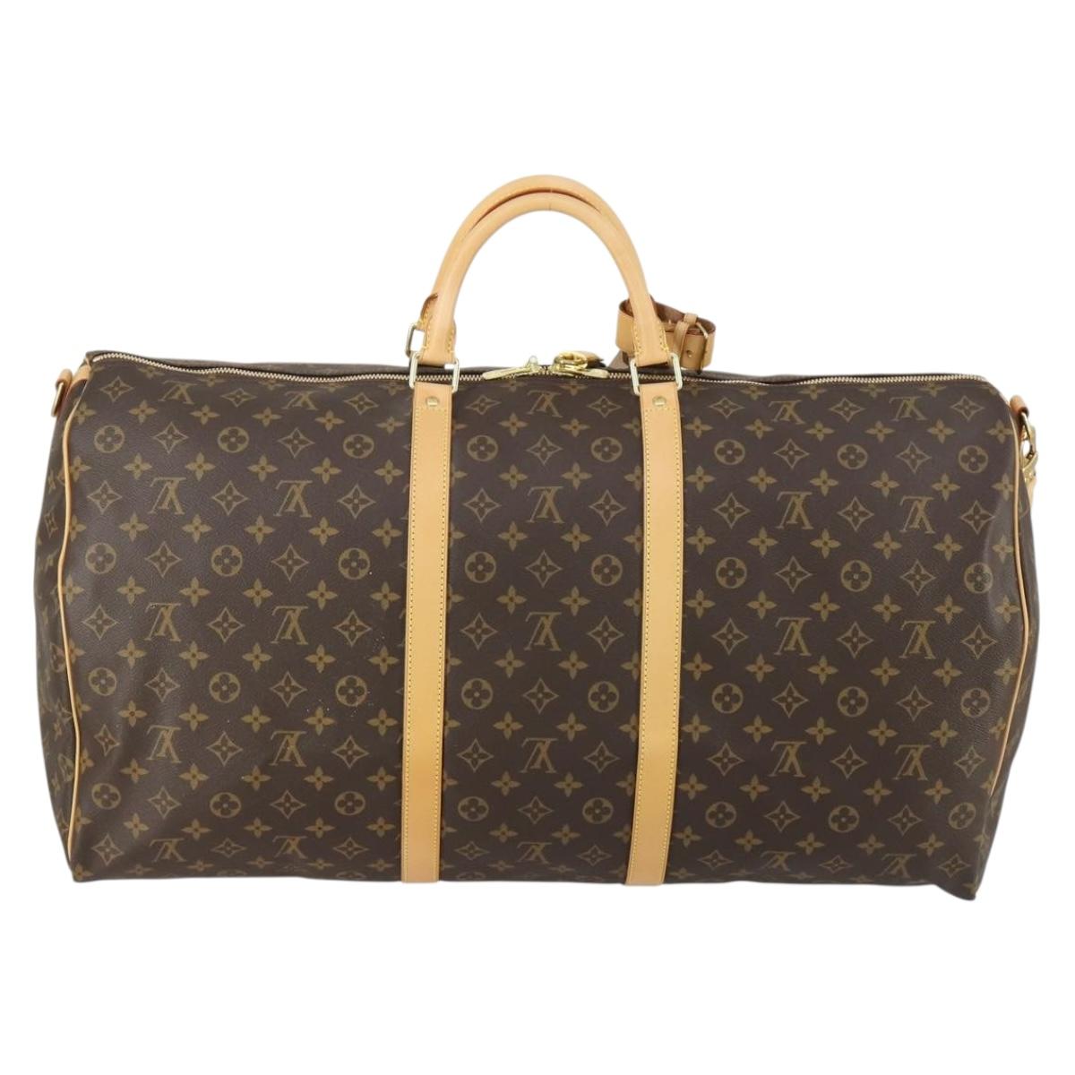 LOUIS VUITTON Monogram Keepall Bandouliere 60 Boston Bag M41412 LV Auth am9895V