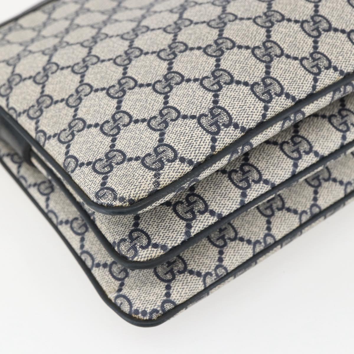 GUCCI GG Supreme Sherry Line Shoulder Bag PVC Red Navy 41 02 013 Auth am9899