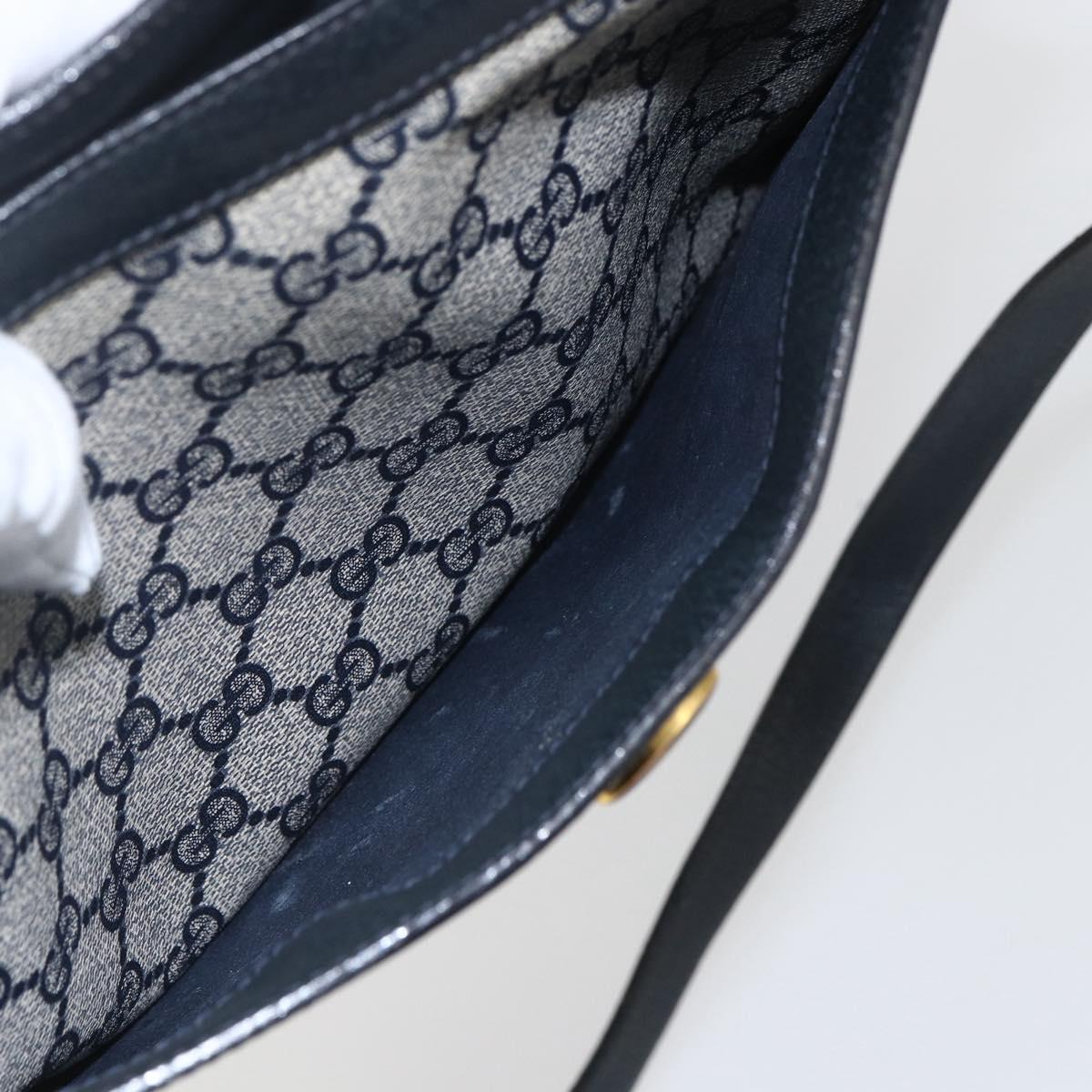 GUCCI GG Supreme Sherry Line Shoulder Bag PVC Red Navy 41 02 013 Auth am9899