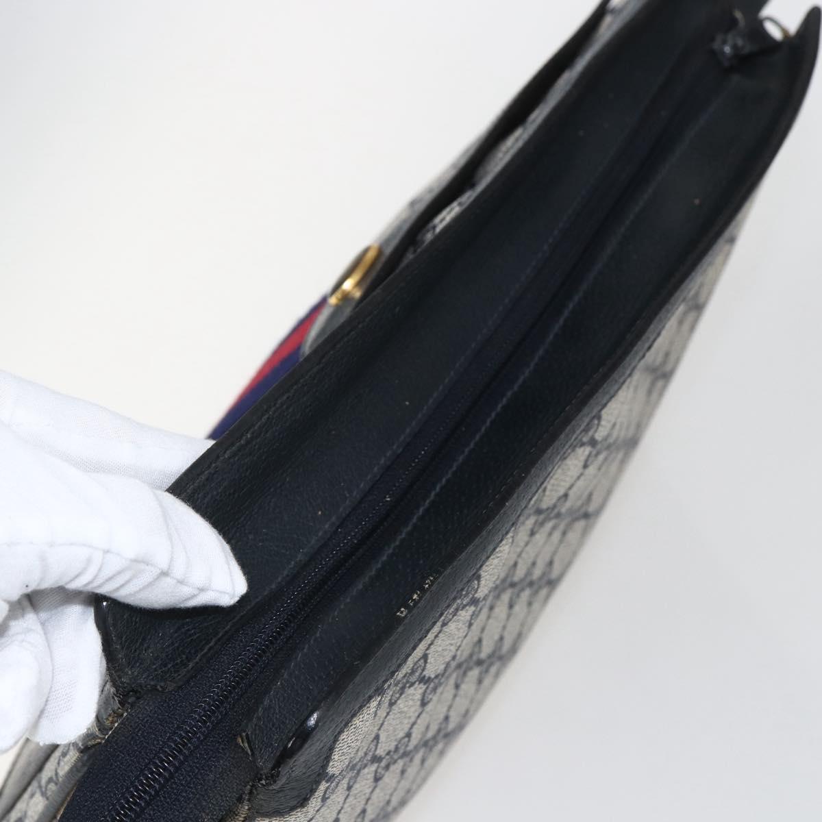 GUCCI GG Supreme Sherry Line Shoulder Bag PVC Red Navy 41 02 013 Auth am9899