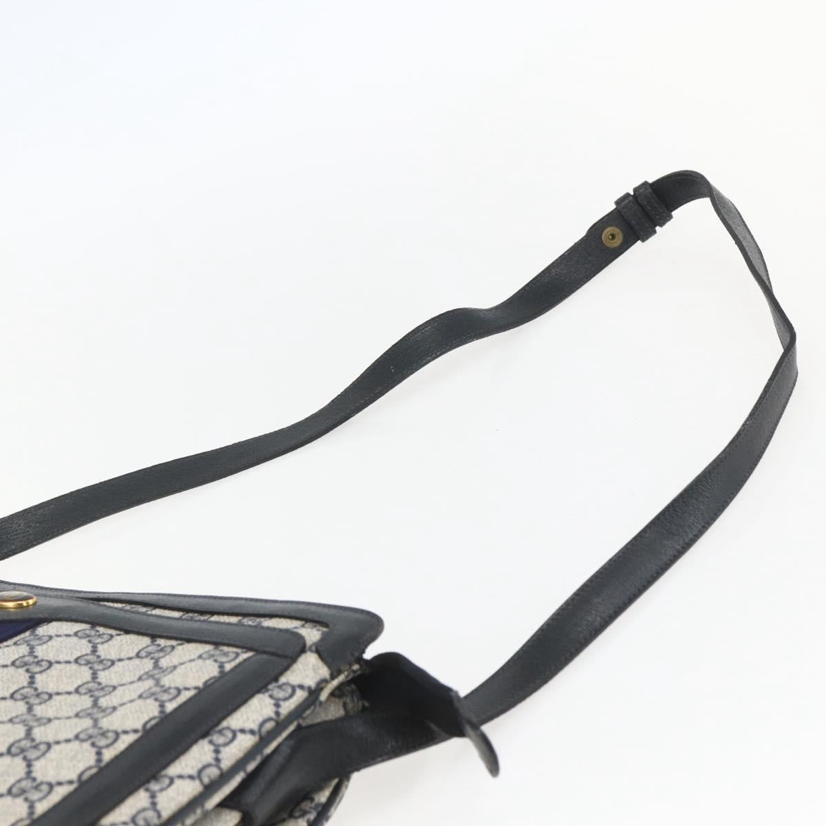 GUCCI GG Supreme Sherry Line Shoulder Bag PVC Red Navy 41 02 013 Auth am9899