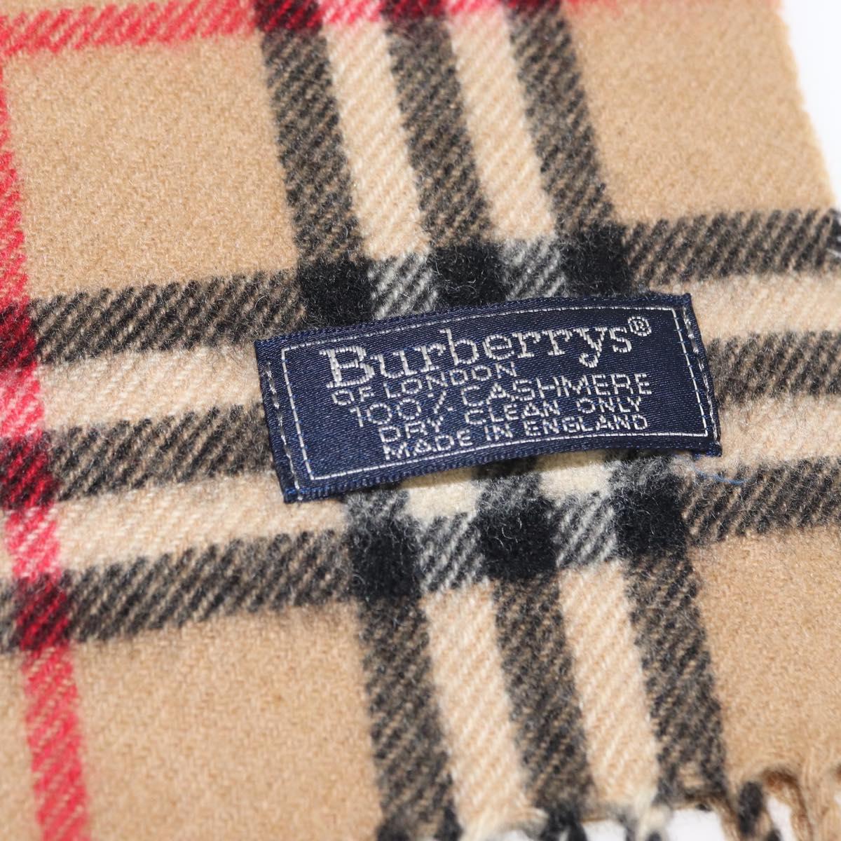 Burberrys Nova Check Scarf Cashmere Beige Auth am9903