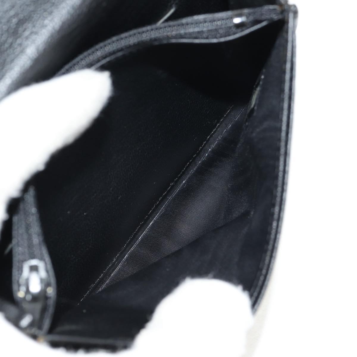 CHANEL Wallet Calf Skin Black Gold CC Auth am9909V