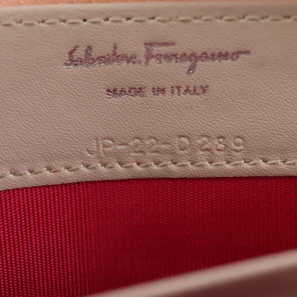 Salvatore Ferragamo Vala Long Wallet Leather Pink Silver Auth am9912V