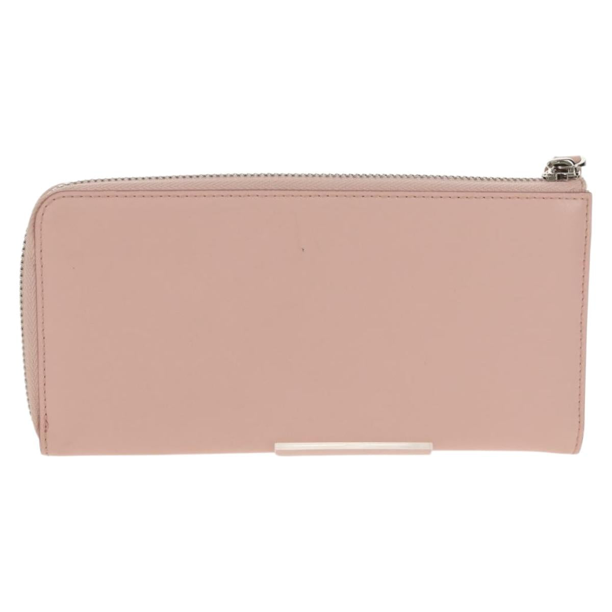 Salvatore Ferragamo Vala Long Wallet Leather Pink Silver Auth am9912V