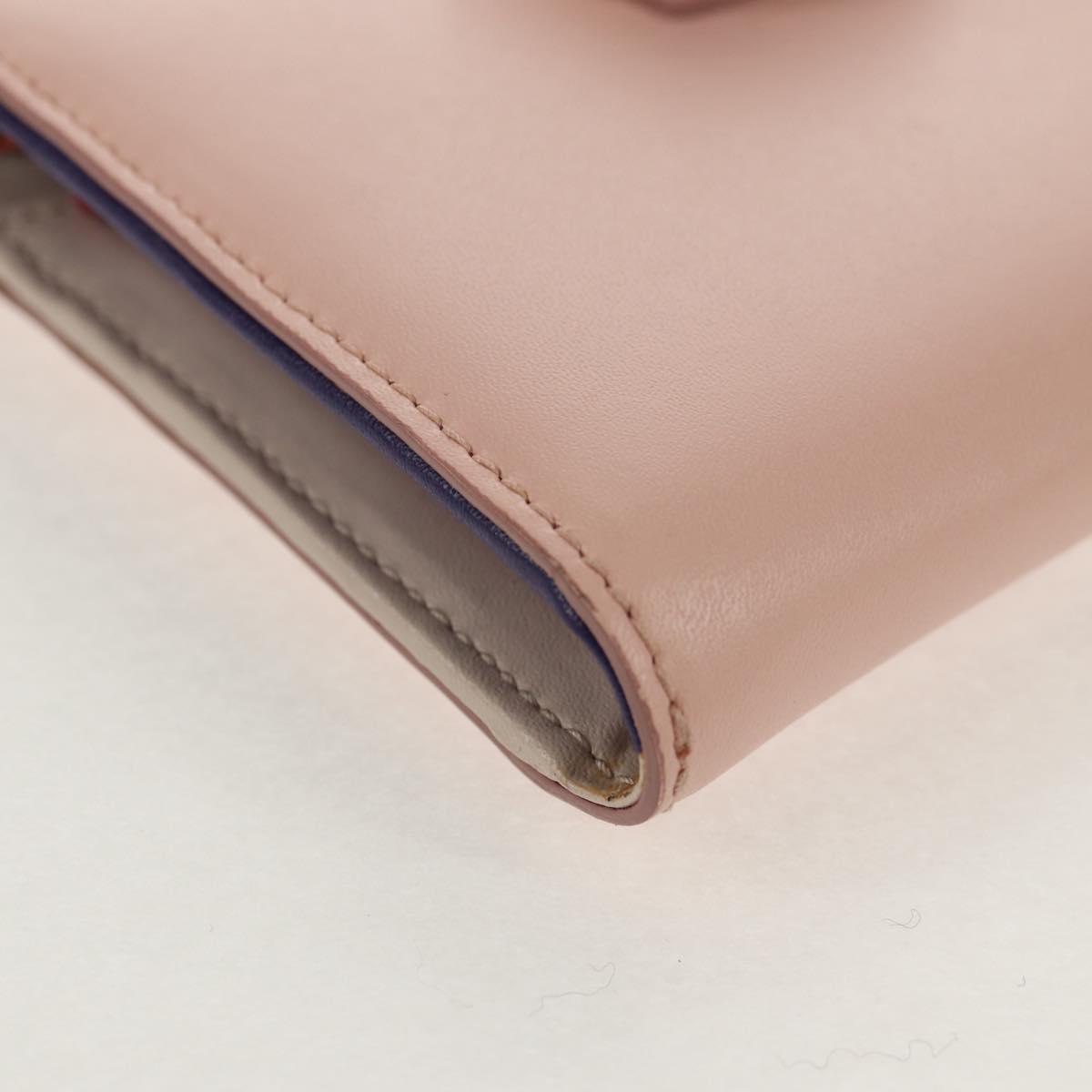 Salvatore Ferragamo Vala Long Wallet Leather Pink Silver Auth am9912V