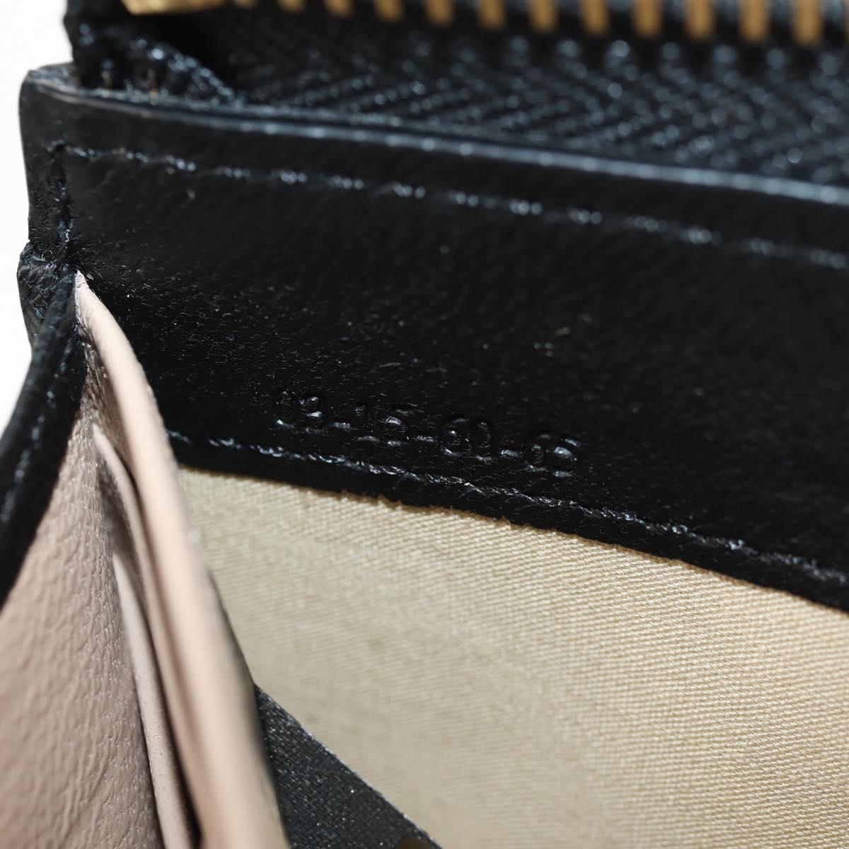 Chloe Long Wallet Leather Black Gold Auth am9913V