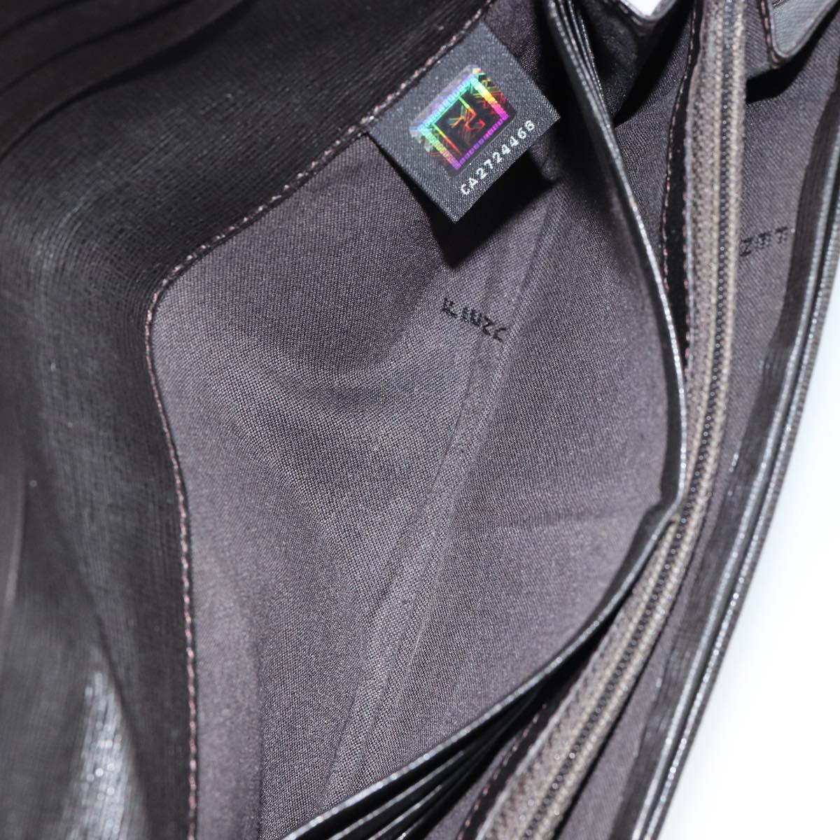 FENDI Zucca Canvas Long Wallet PVC Black Brown Auth am9915