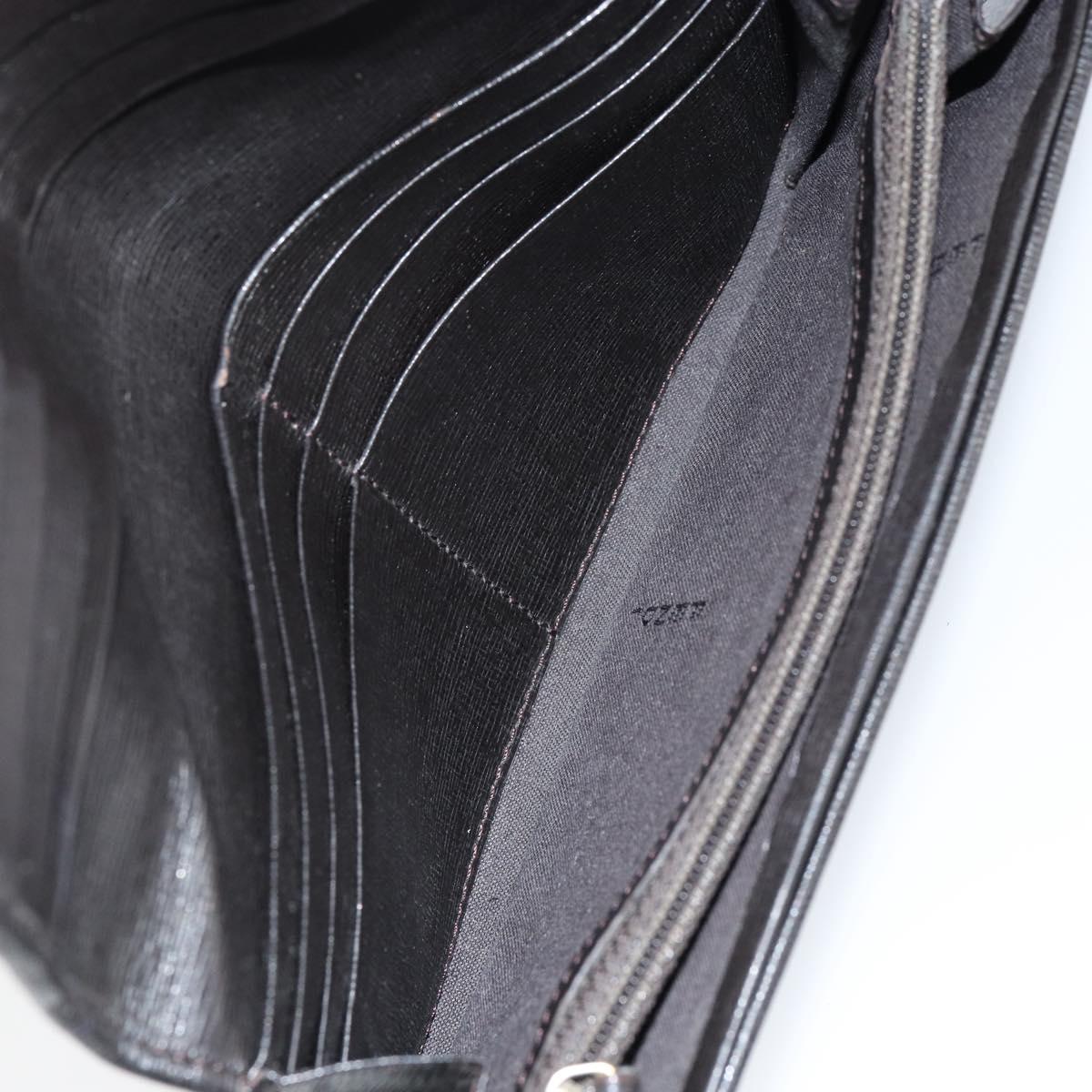 FENDI Zucca Canvas Long Wallet PVC Black Brown Auth am9915