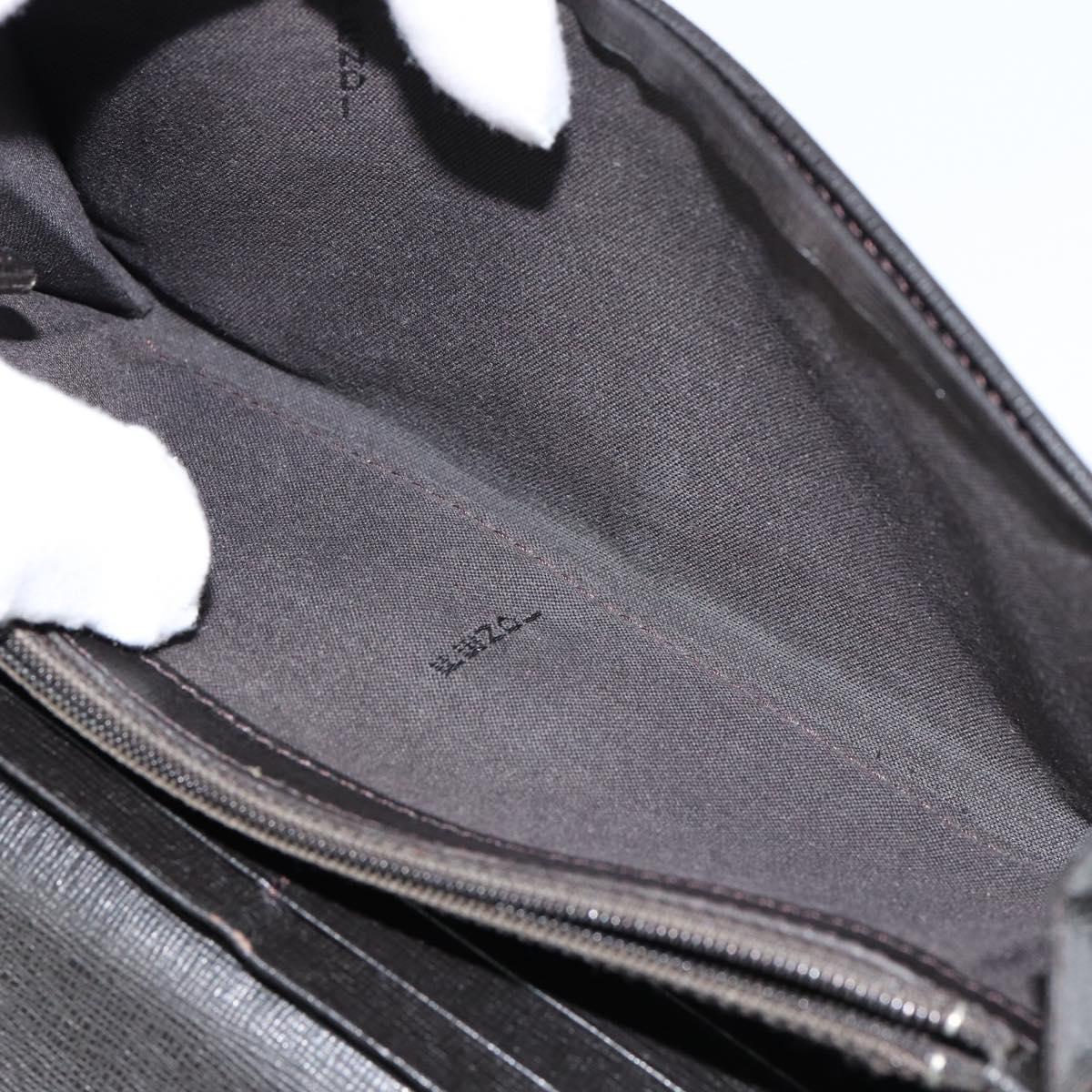 FENDI Zucca Canvas Long Wallet PVC Black Brown Auth am9915