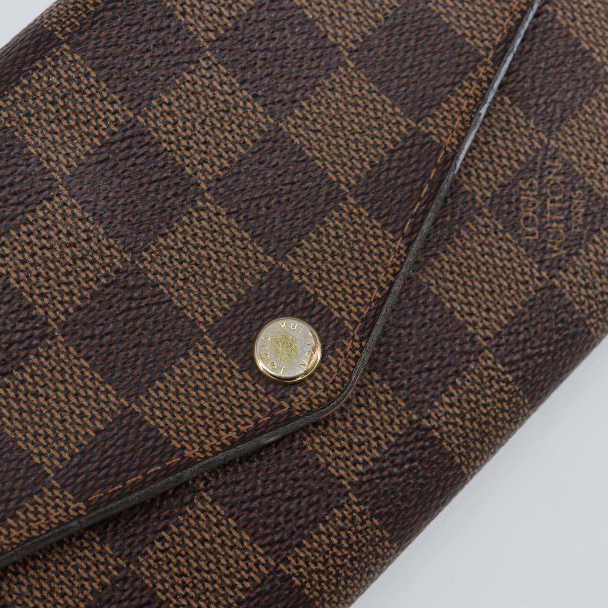 LOUIS VUITTON Damier Ebene Portefeuille Sarah Long Wallet N63209 LV Auth am9916