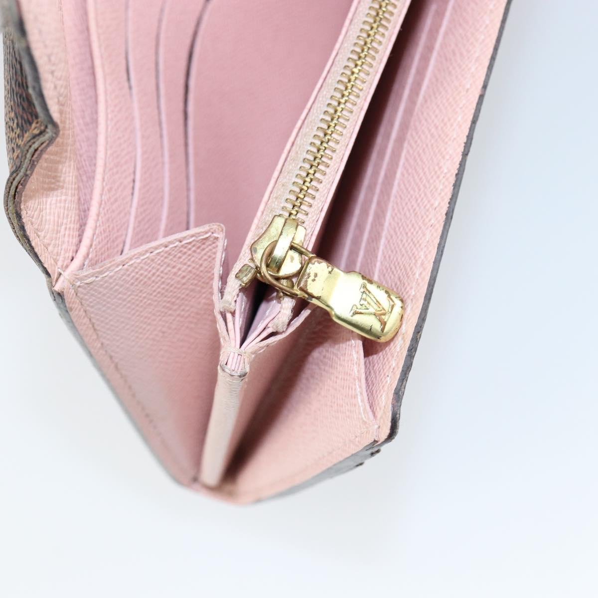 LOUIS VUITTON Damier Ebene Portefeuille Sarah Long Wallet N63209 LV Auth am9916