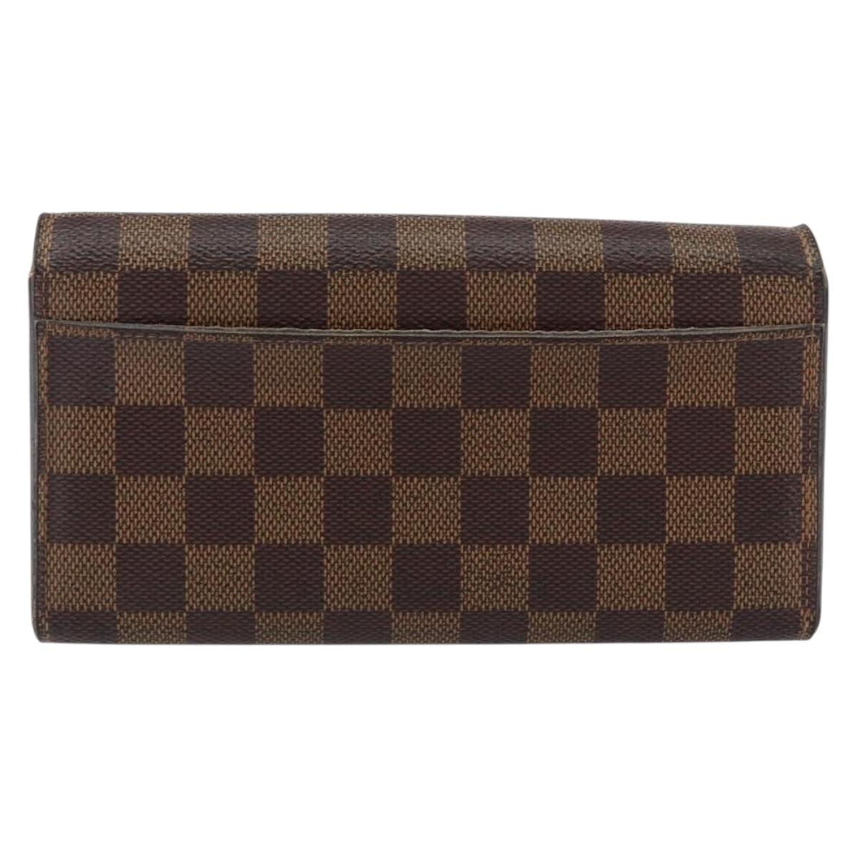 LOUIS VUITTON Damier Ebene Portefeuille Sarah Long Wallet N63209 LV Auth am9916