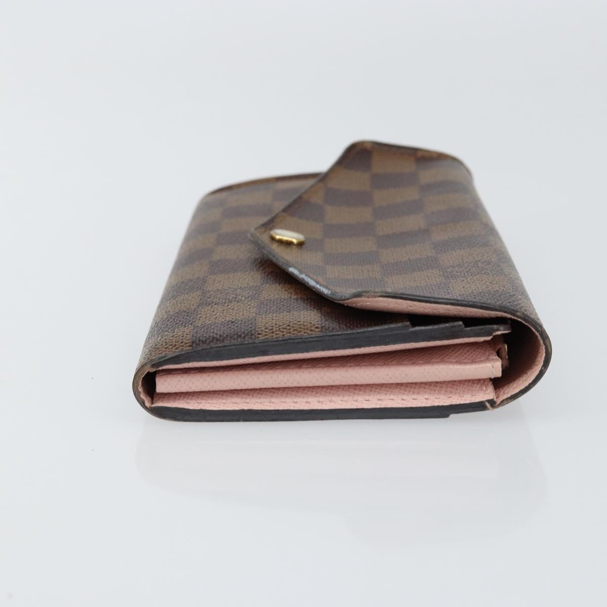 LOUIS VUITTON Damier Ebene Portefeuille Sarah Long Wallet N63209 LV Auth am9916