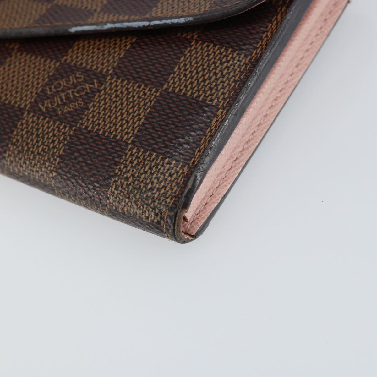 LOUIS VUITTON Damier Ebene Portefeuille Sarah Long Wallet N63209 LV Auth am9916