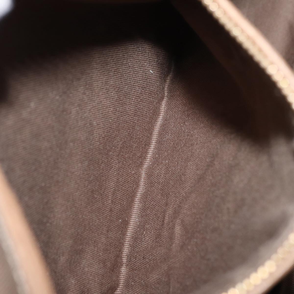 Chloe Marcie Hand Bag Leather Beige Gold Auth am9918