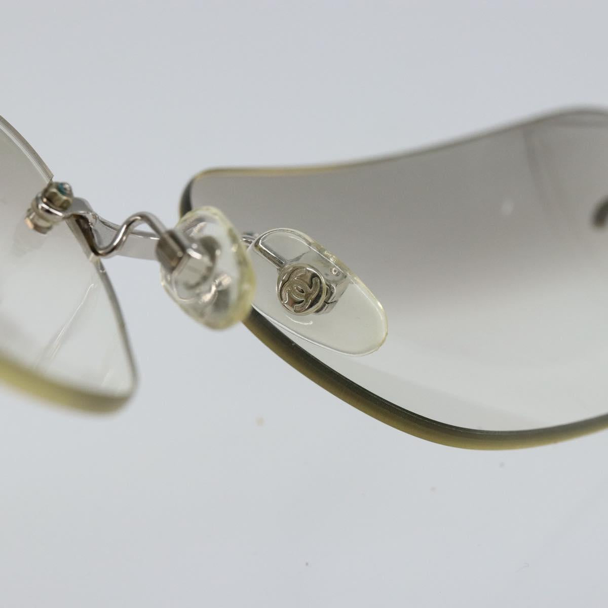 CHANEL Sunglasses metal Silver CC Auth am9919