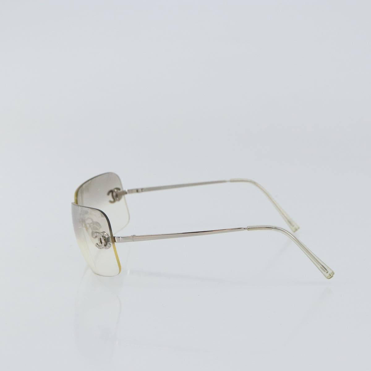 CHANEL Sunglasses metal Silver CC Auth am9919