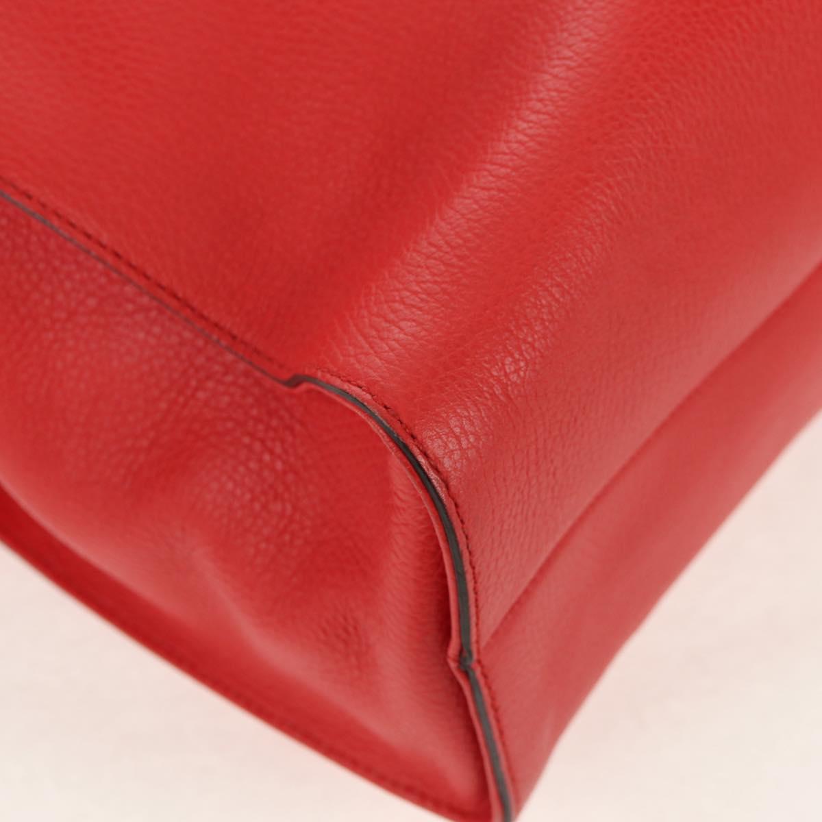 GUCCI Interlocking Tote Bag Leather Red Gold 353581 Auth am9922V