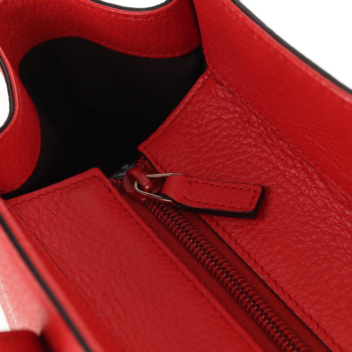 GUCCI Interlocking Tote Bag Leather Red Gold 353581 Auth am9922V