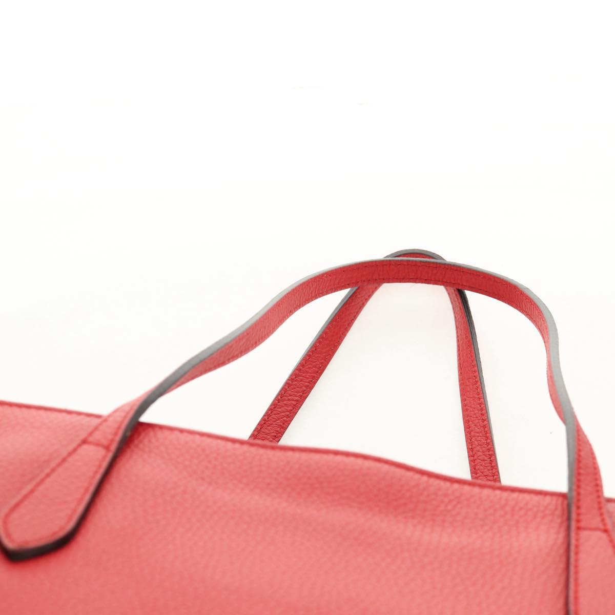 GUCCI Interlocking Tote Bag Leather Red Gold 353581 Auth am9922V