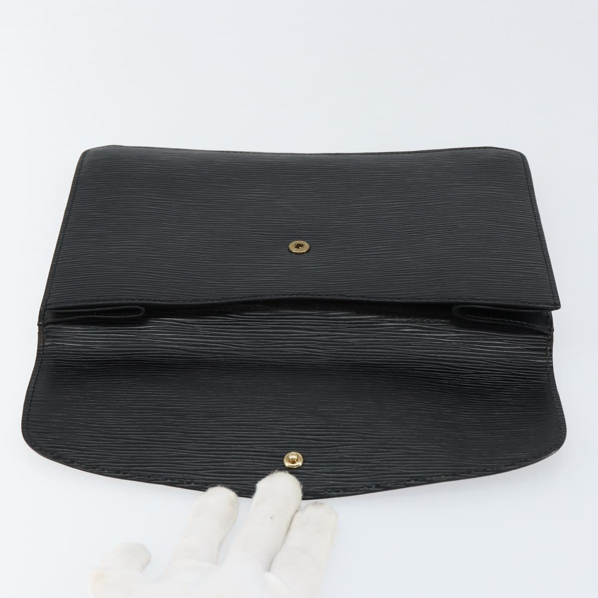 LOUIS VUITTON Epi Montaigne 27 Clutch Bag Black M52652 LV Auth am9923