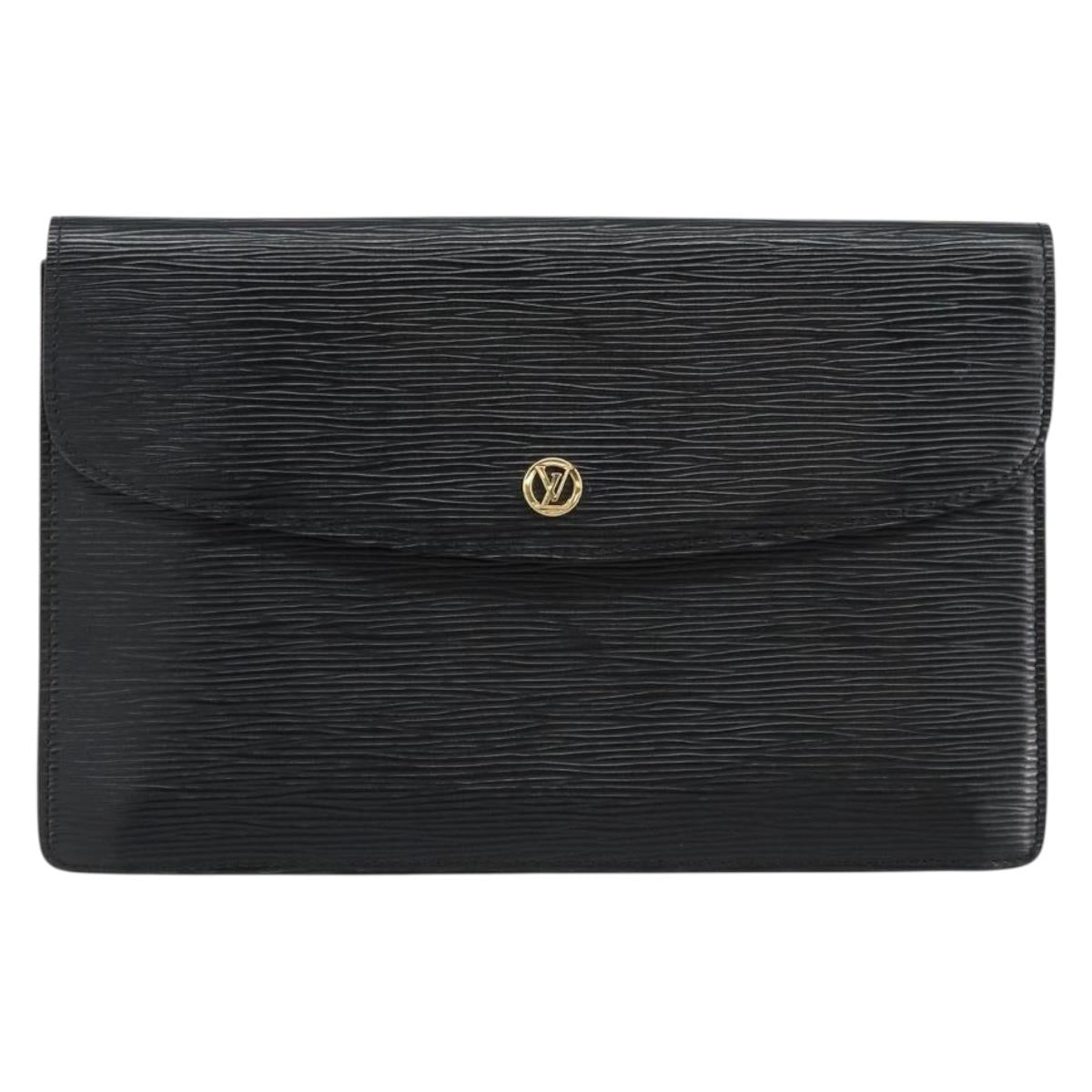 LOUIS VUITTON Epi Montaigne 27 Clutch Bag Black M52652 LV Auth am9923
