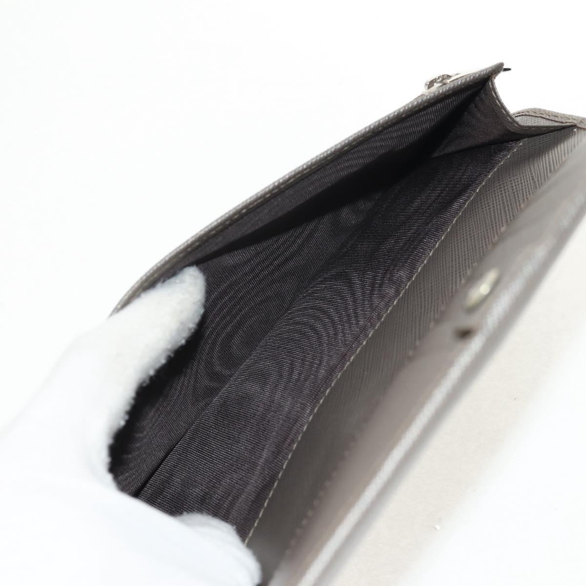 Salvatore Ferragamo Gancini Long Wallet Leather Silver Auth am9924A