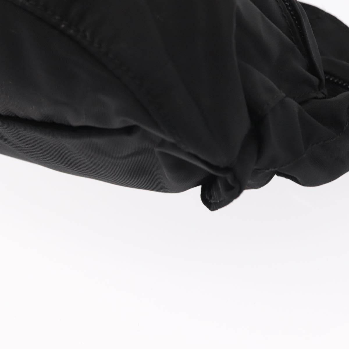 PRADA Waist Bag Nylon Black Silver Auth am9926