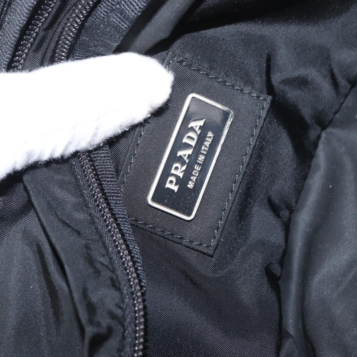 PRADA Waist Bag Nylon Black Silver Auth am9926