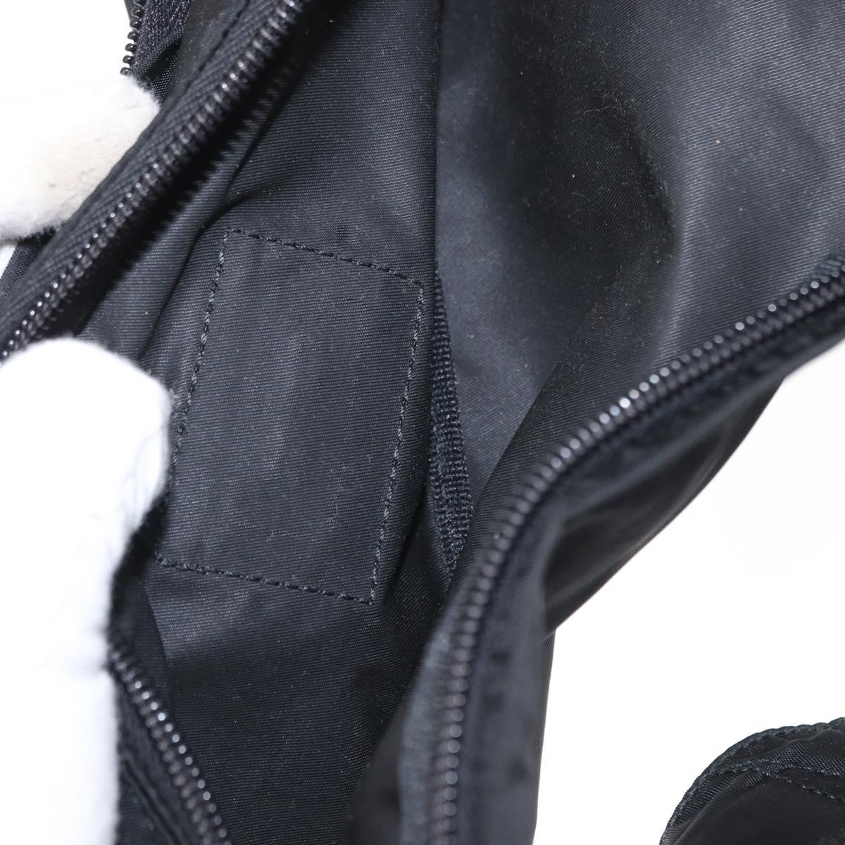 PRADA Waist Bag Nylon Black Silver Auth am9926