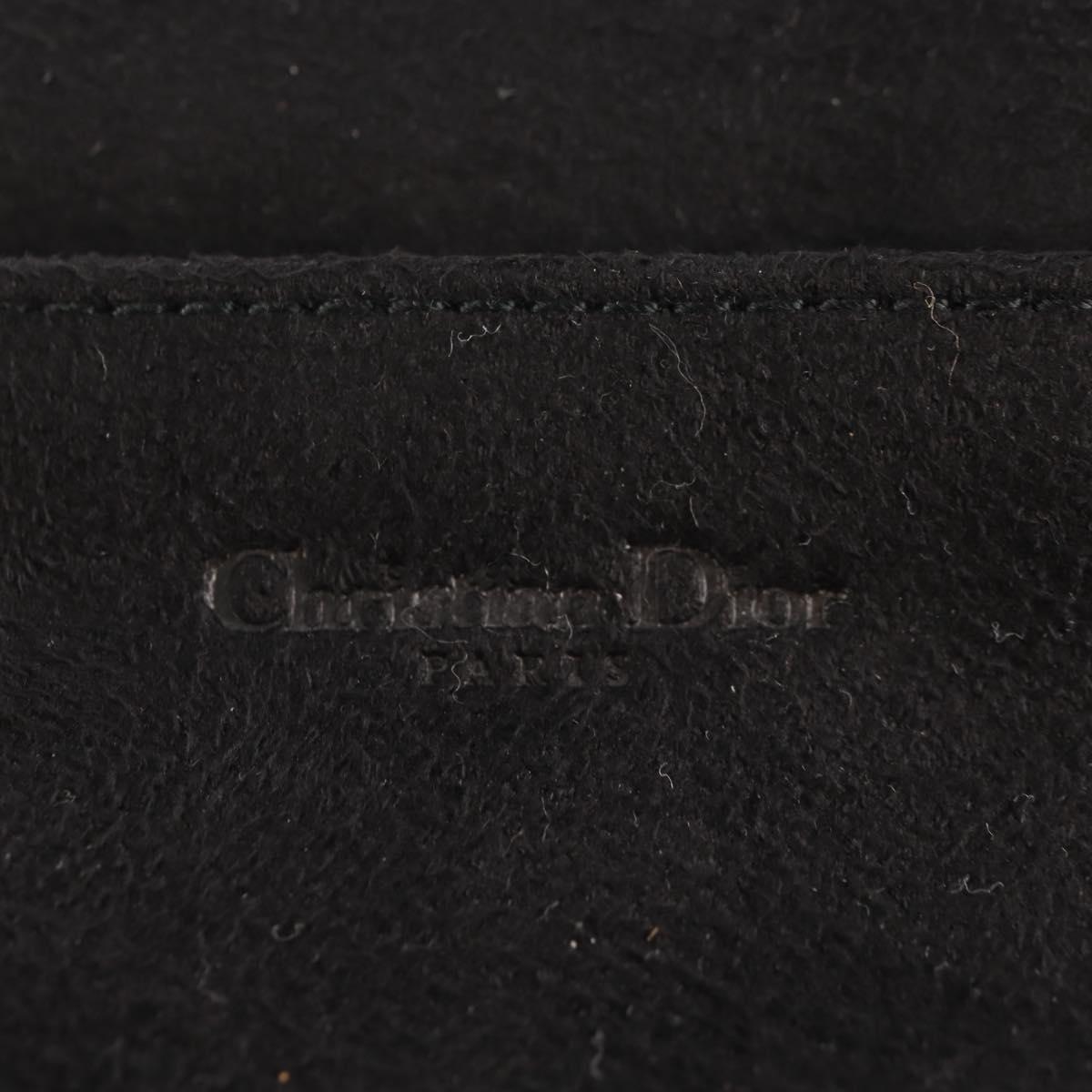 Christian Dior Trotter Canvas Jewelry Case Black Silver Auth am9927V