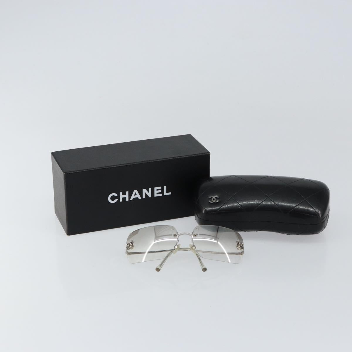 CHANEL Sunglasses metal Silver CC Auth am9928V