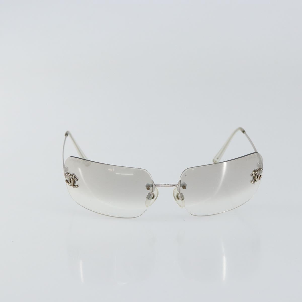 CHANEL Sunglasses metal Silver CC Auth am9928V