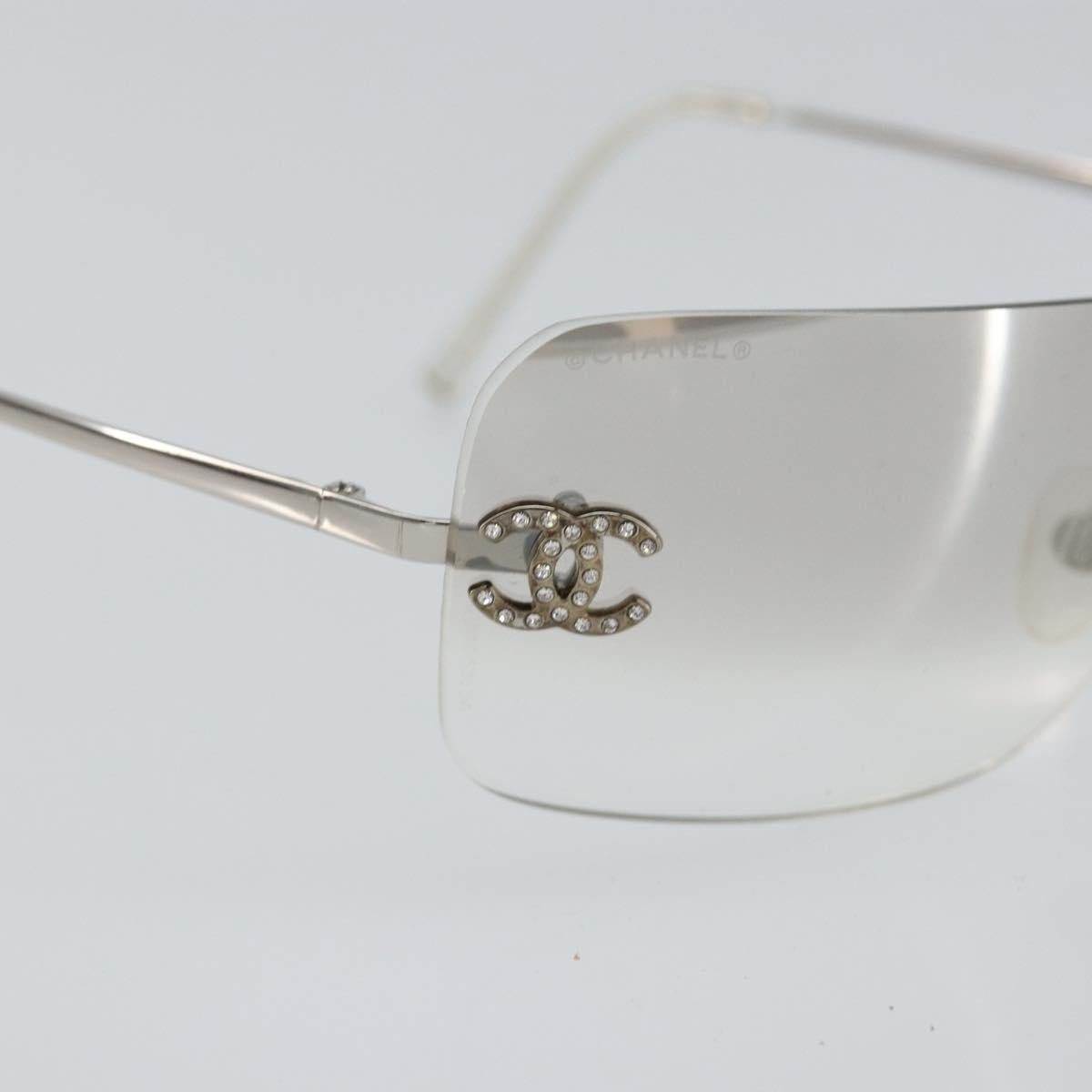 CHANEL Sunglasses metal Silver CC Auth am9928V