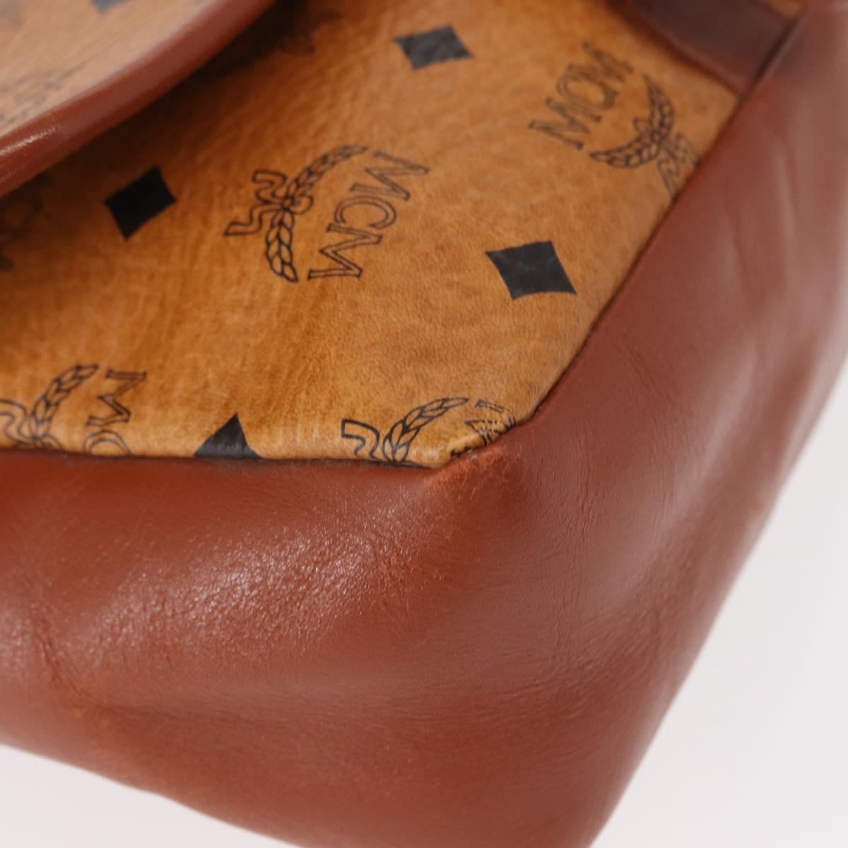 MCM Logogram Vicetos Shoulder Bag PVC Leather Brown Gold Auth am9931