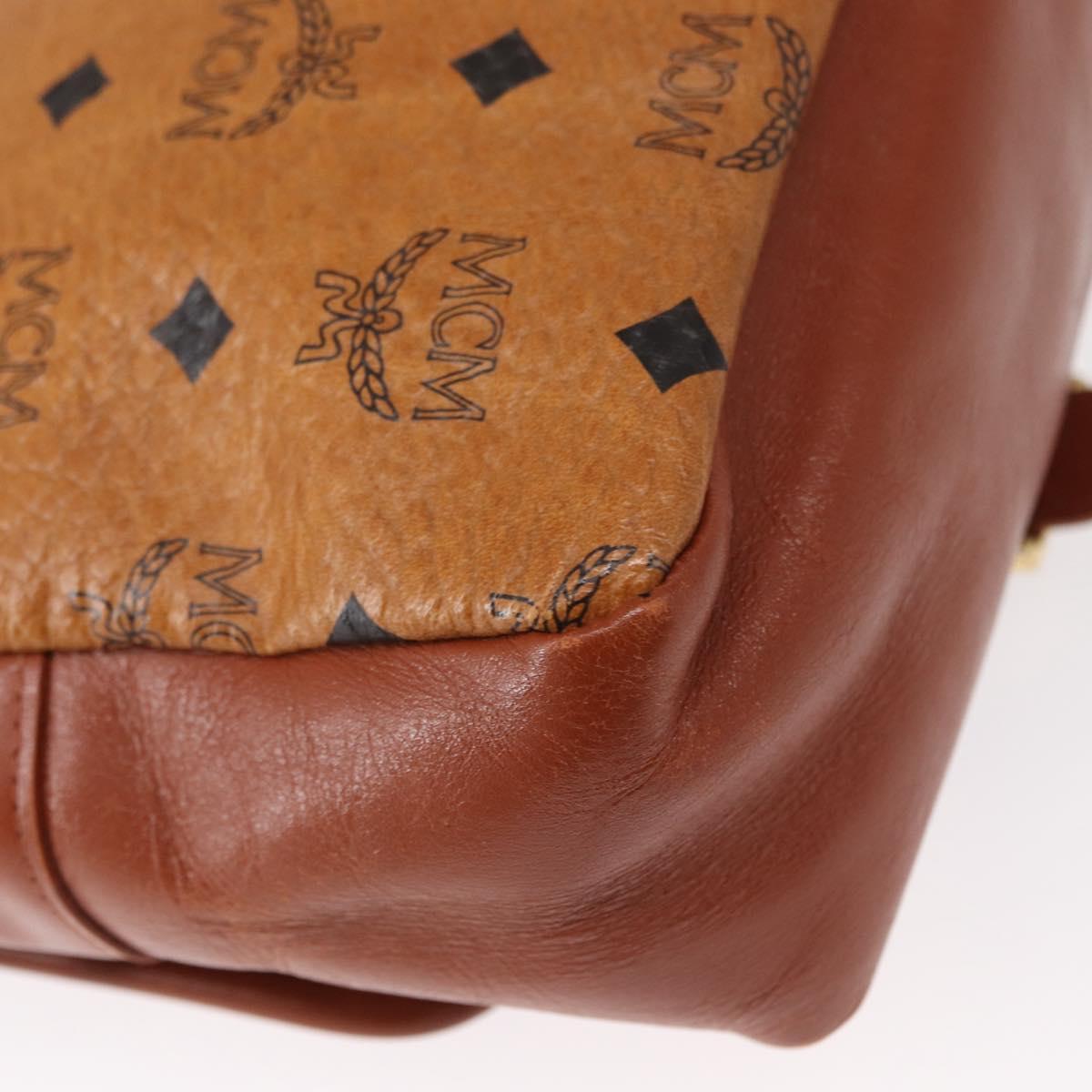 MCM Logogram Vicetos Shoulder Bag PVC Leather Brown Gold Auth am9931